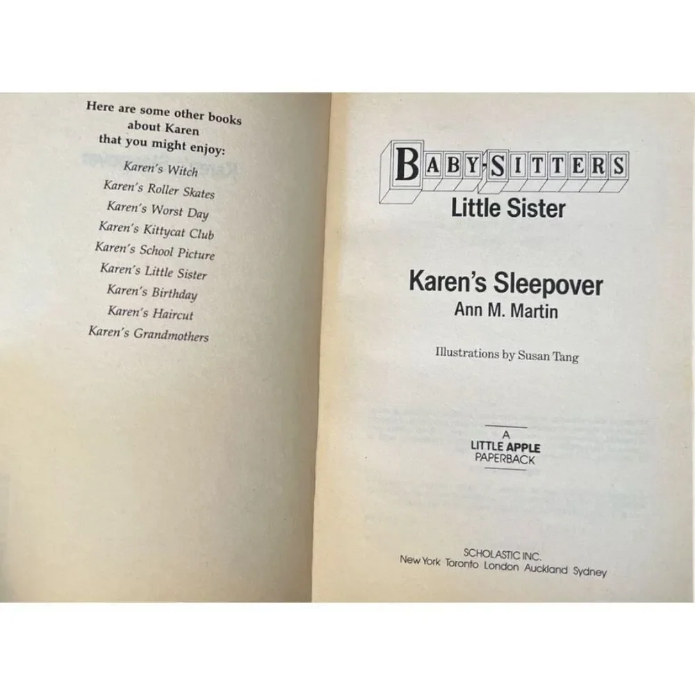 Bundle Sale 3 for $15 | Baby-Sitters Little Sister | Karen’s Sleepover #9 | 1990